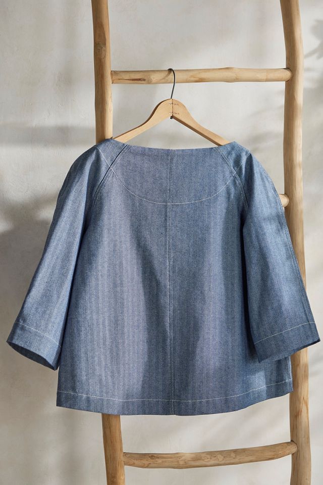 Terrain x Of Dress Gardening Smock, Denim Herringbone #5