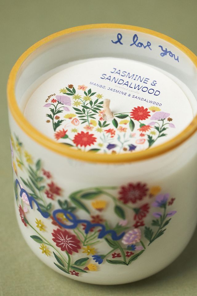 Maye Mom Floral Jasmine & Sandalwood Glass Candle #1