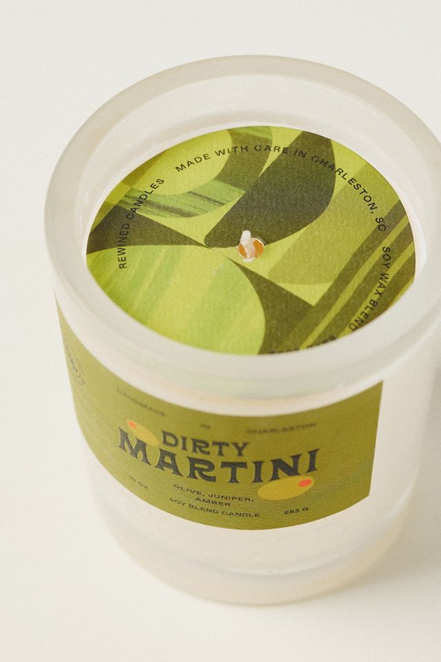 Rewined Dirty Martini Glass Candle #1
