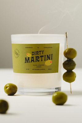 Rewined Dirty Martini Glass Candle