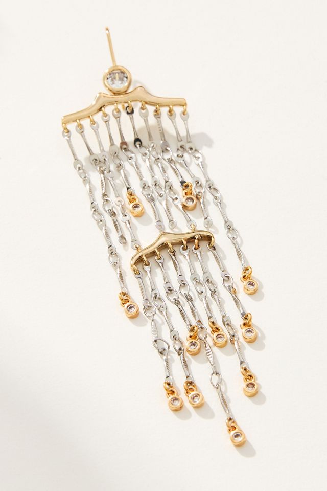 Mixed Metal Chandelier Drop Earrings #2
