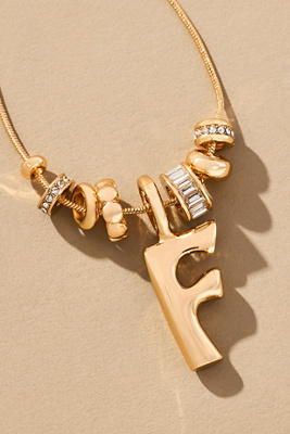 By Anthropologie Charm Bubble Letter Monogram Necklace In Multicolor