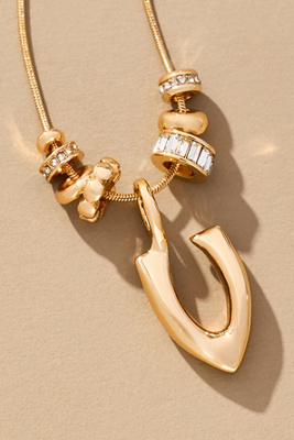By Anthropologie Charm Bubble Letter Monogram Necklace In Multicolor