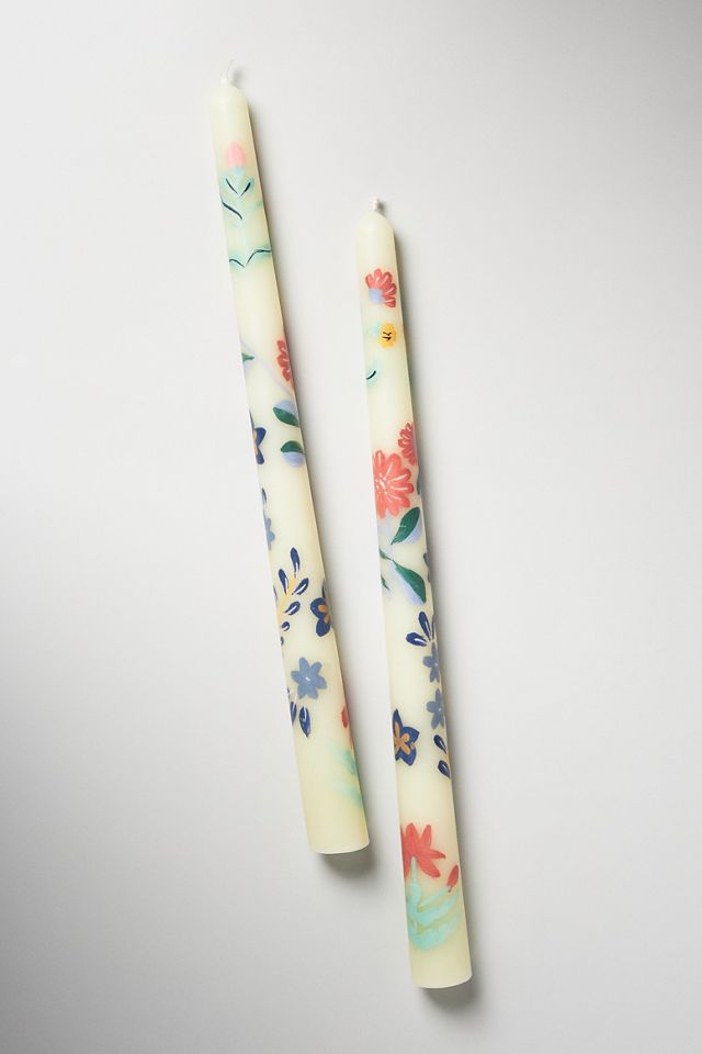 Franny Handpainted Taper Candles, Set of 2 #1