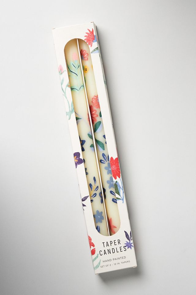 Franny Handpainted Taper Candles, Set of 2 #2