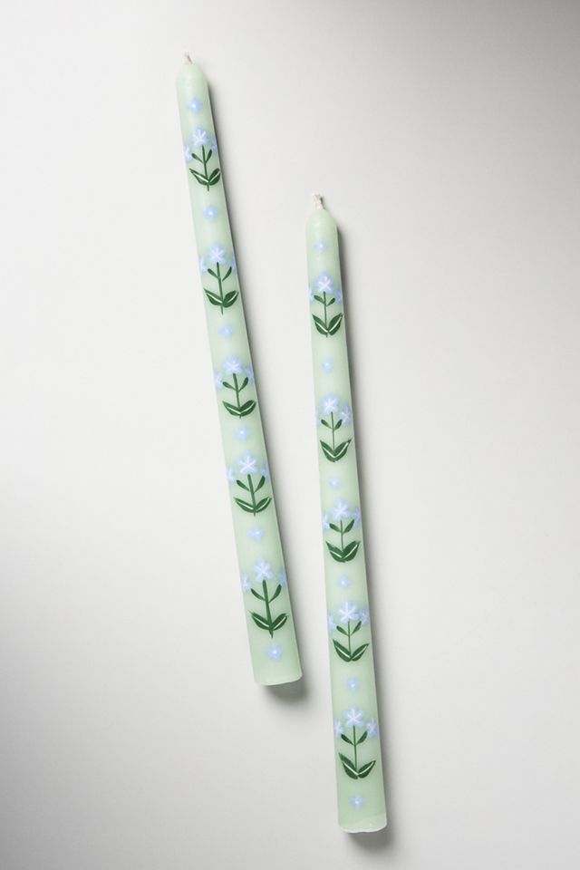 Franny Handpainted Taper Candles, Set of 2 #1