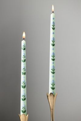 Franny Handpainted Taper Candles, Set of 2