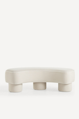 Anthropologie Modella Performance Linen Curved Bench In Multicolor