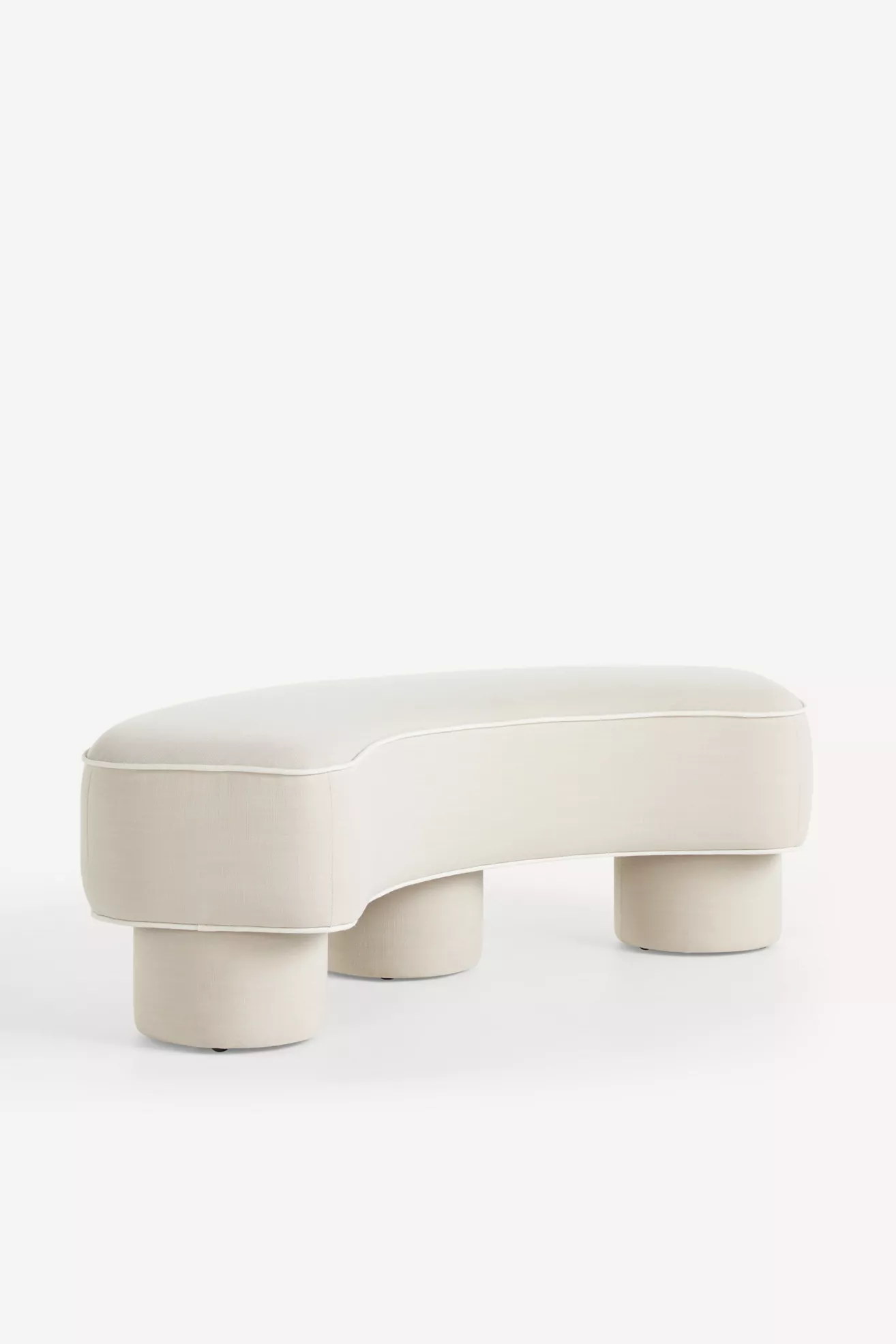Modella Performance Linen Curved Bench | AnthroHome