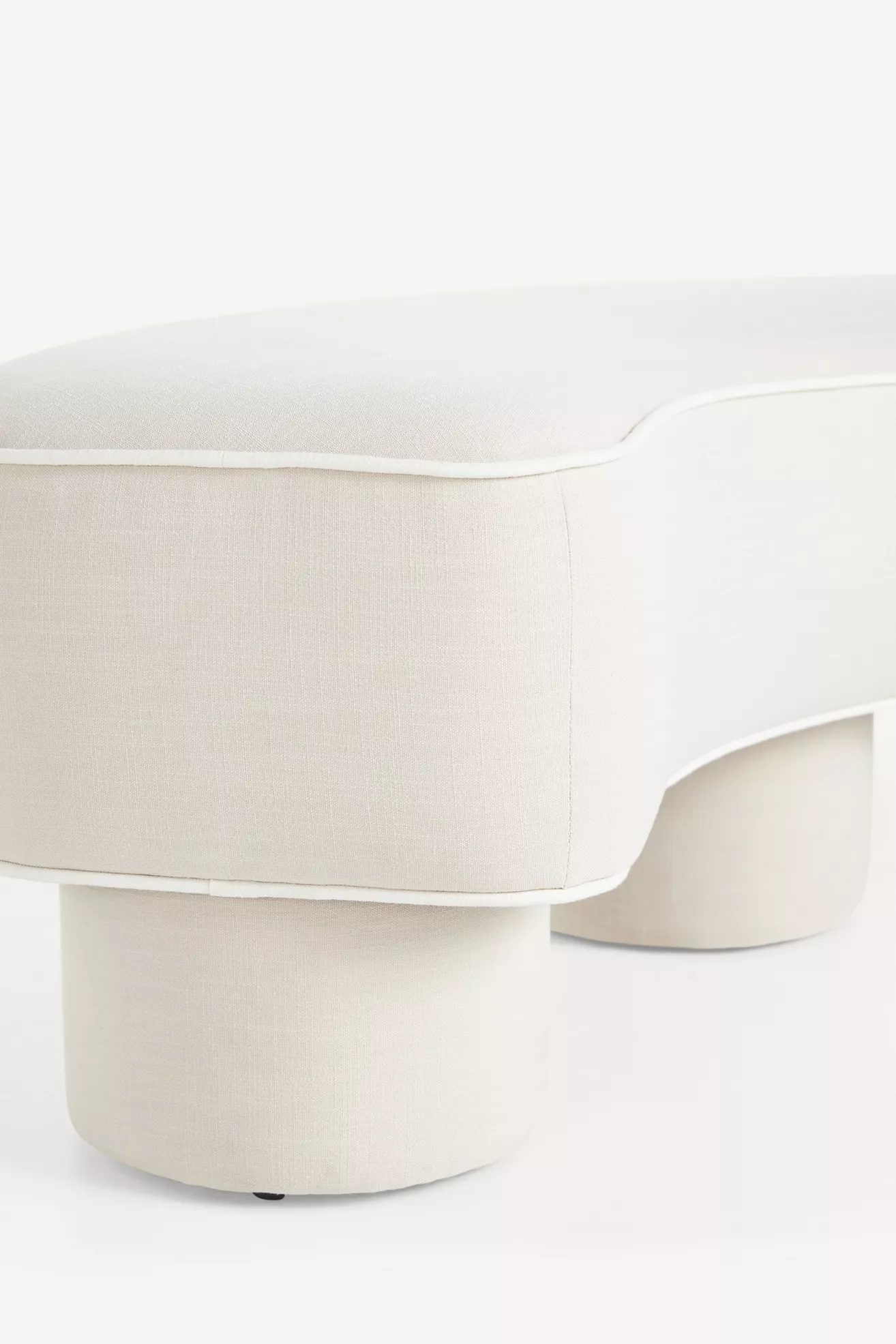 Modella Performance Linen Curved Bench | AnthroHome