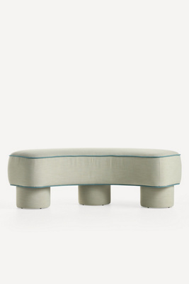 Anthropologie Modella Performance Linen Curved Bench