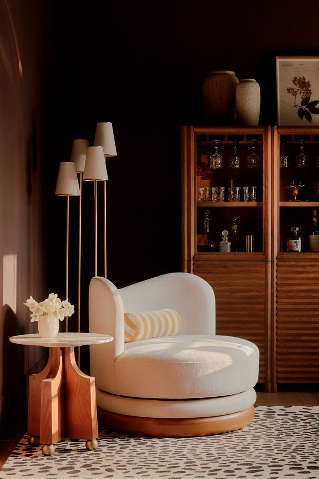 Norris Linen Swivel Chair #6