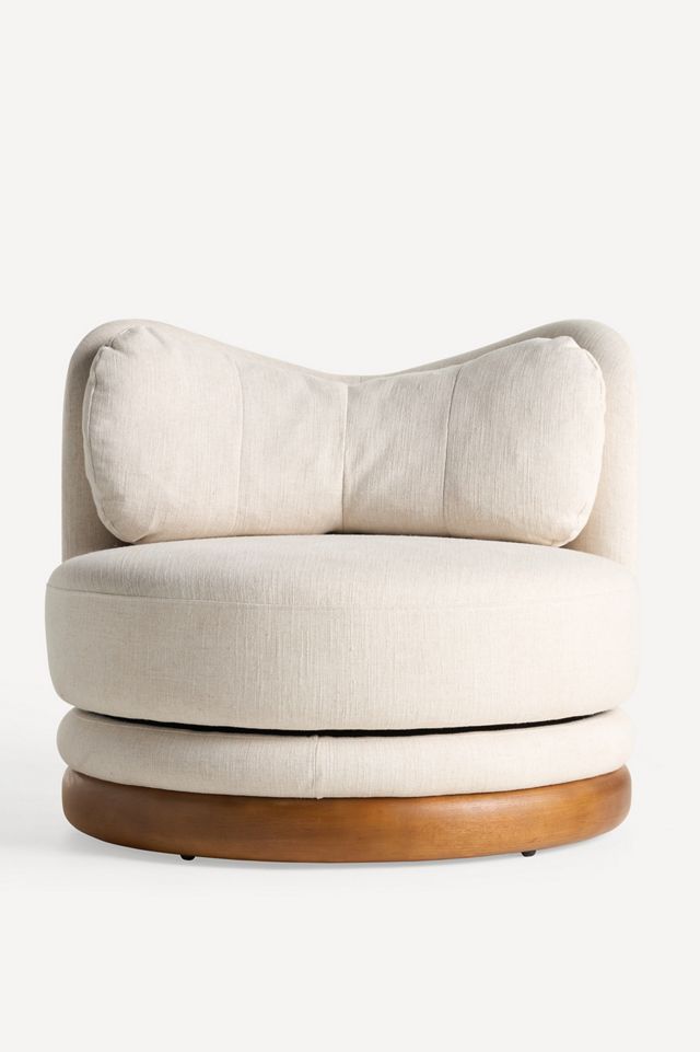 Norris Linen Swivel Chair #1