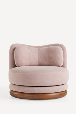 Anthropologie Norris Linen Swivel Chair