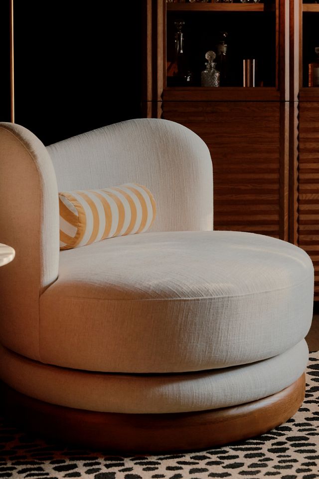 Norris Vegetable-Dyed Linen Swivel Chair #1