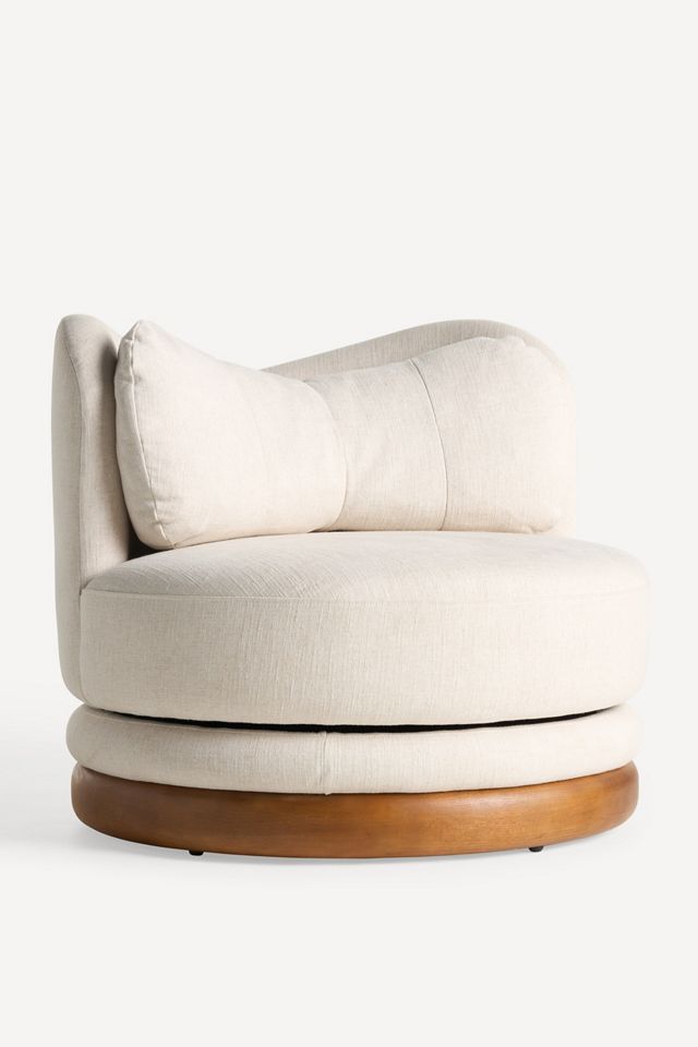 Norris Vegetable-Dyed Linen Swivel Chair #2