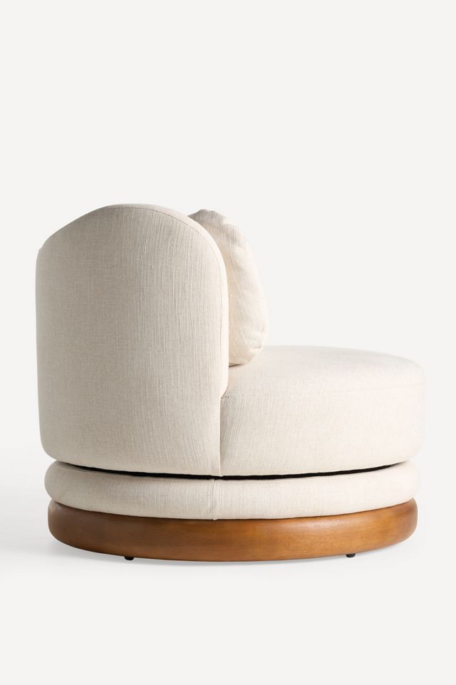 Norris Vegetable-Dyed Linen Swivel Chair #3