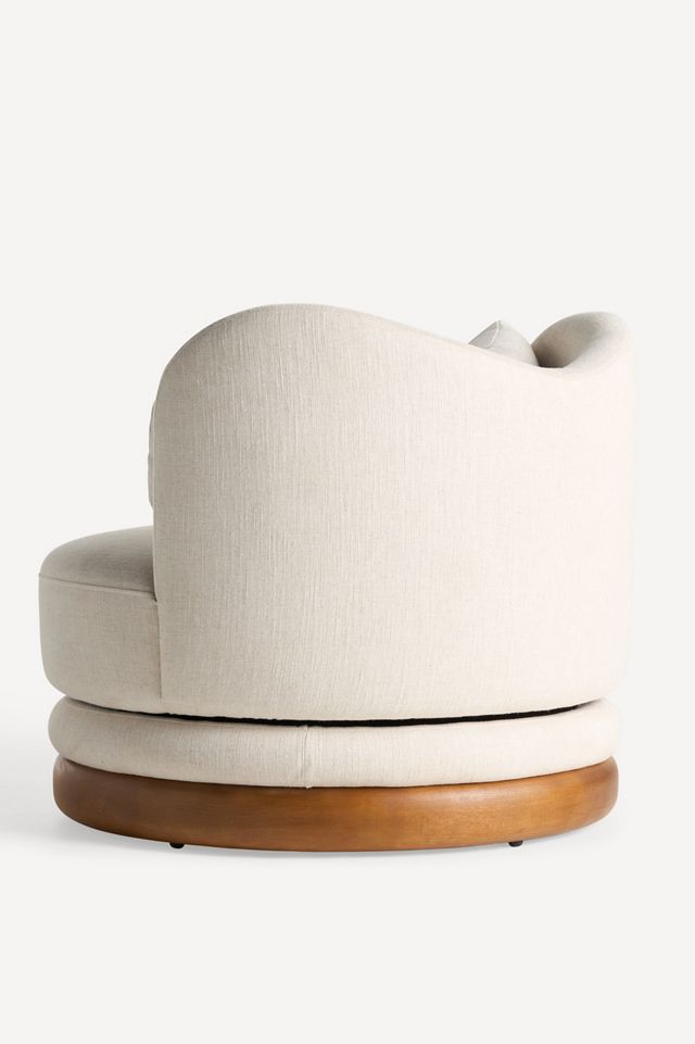 Norris Vegetable-Dyed Linen Swivel Chair #4