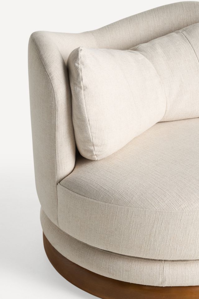 Norris Vegetable-Dyed Linen Swivel Chair #5