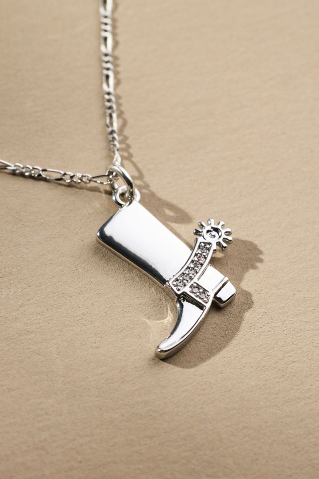 Western Spurred Boot Charm Necklace  #1