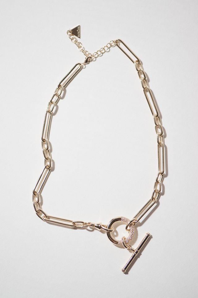 Crystal Paperclip Necklace #4