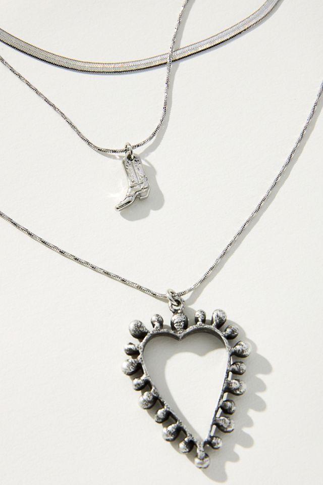 Western Heart Charm Layered Necklace #1