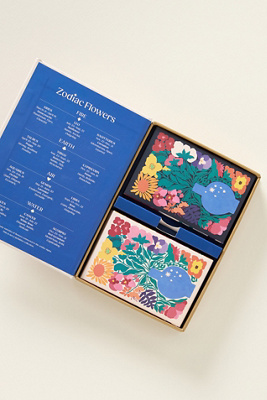 Anthropologie Zodiac Flowers Playing Card Set