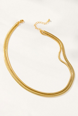 Uncommon James Layered Flat Snake Chain Necklace In Gold