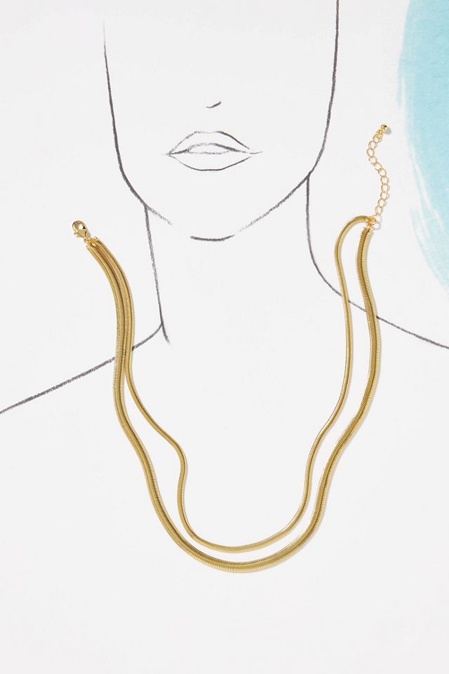 Uncommon James Layered Flat Snake Chain Necklace #2