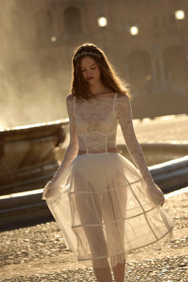 For Love & Lemons Paloma Midi Slip Dress