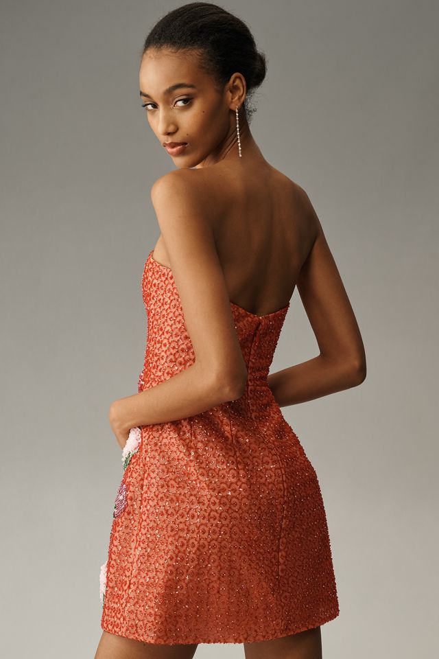 Helsi Frida Strapless Beaded Floral Appliqué Mini Dress #1