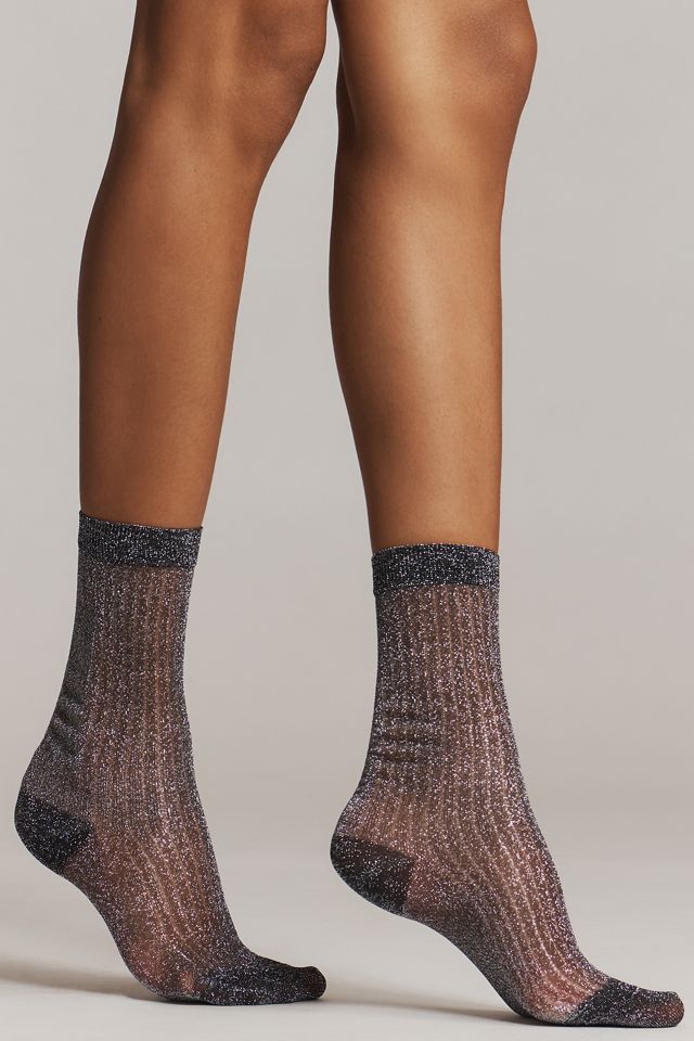 High Heel Jungle Beam Lurex Ribbed Socks #1