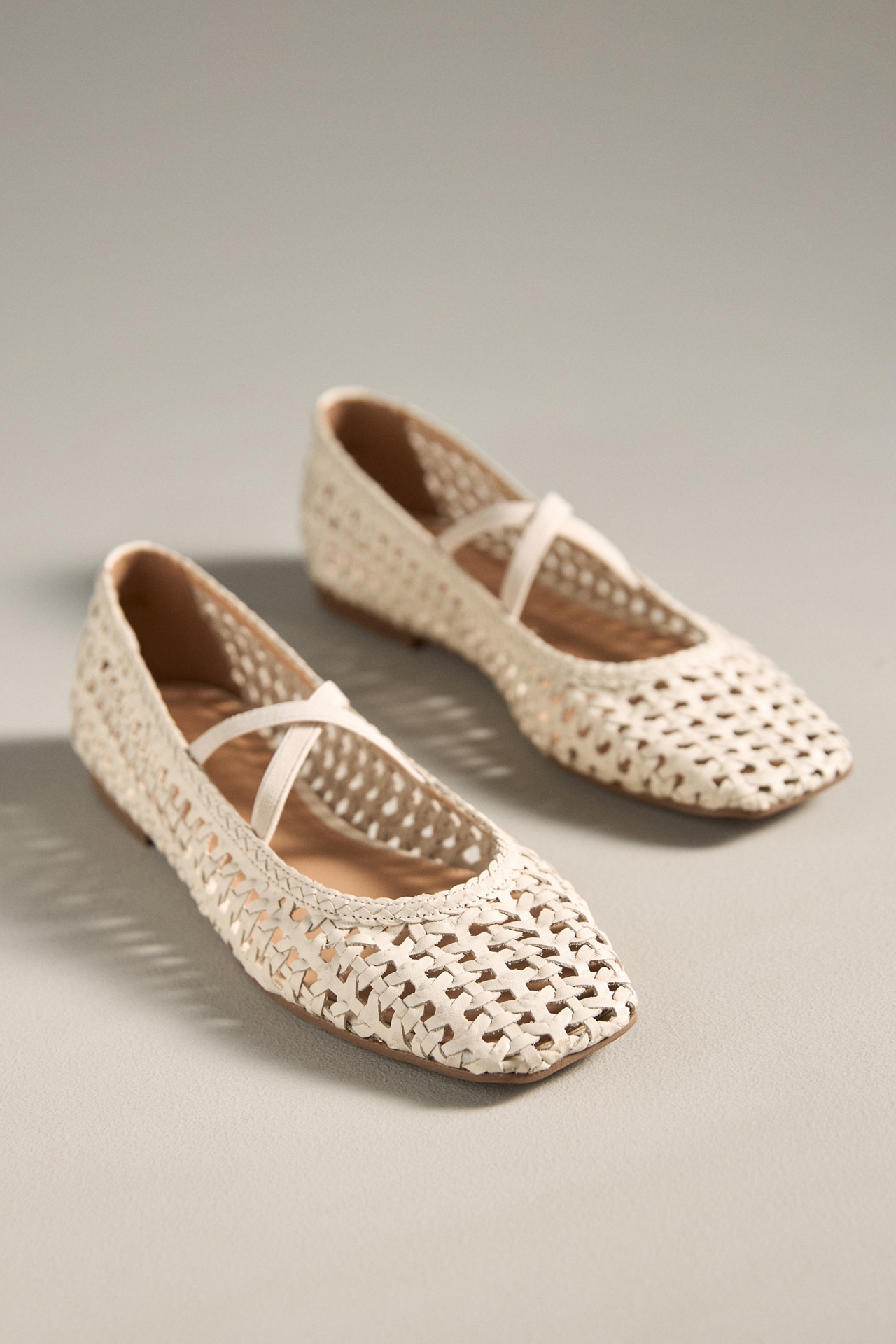 By Anthropologie Woven Leather Ballet Flats