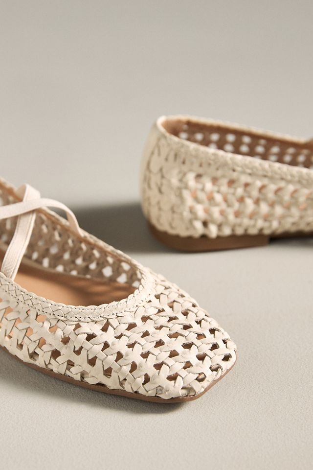 By Anthropologie Woven Leather Ballet Flats #2