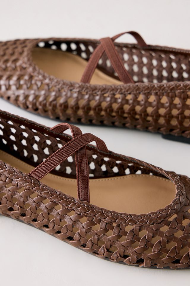 Zapatos Planos de Ballet de Cuero Tejido By Anthropologie #2