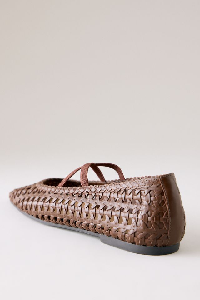 Zapatos Planos de Ballet de Cuero Tejido By Anthropologie #3