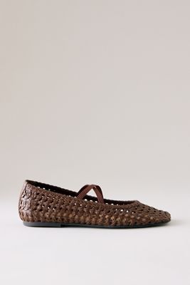 By Anthropologie Woven Leather Ballet Flats