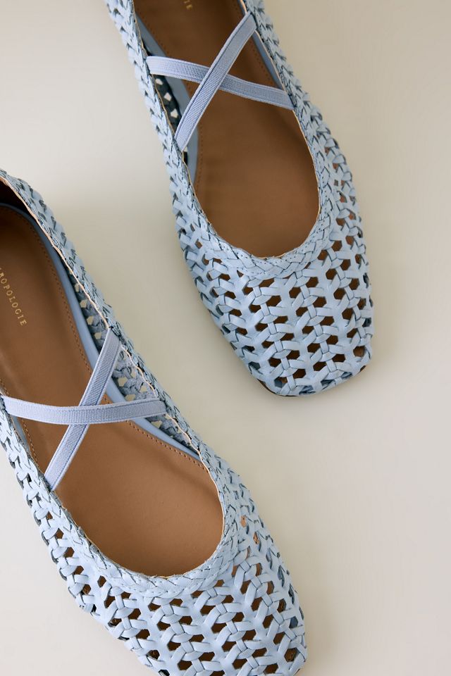 By Anthropologie Woven Leather Ballet Flats #1