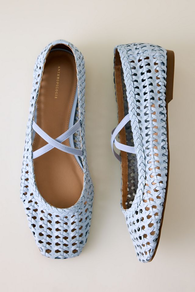 By Anthropologie Woven Leather Ballet Flats #2