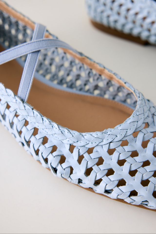 By Anthropologie Woven Leather Ballet Flats #3
