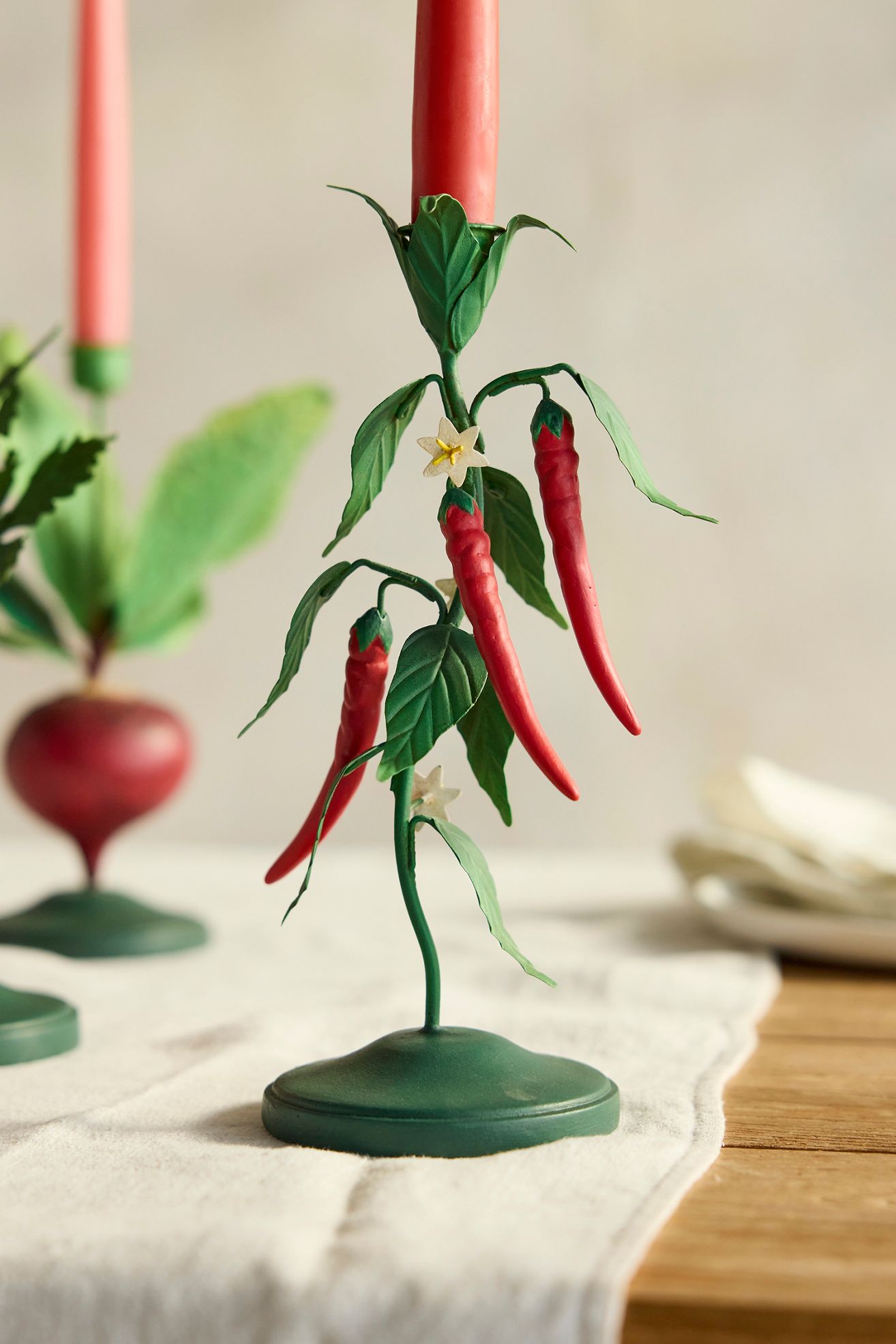 Vegetable Patch Taper Holder - Chili Pepper, One Size