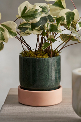 Terrain Footed Marble Cylinder Planter