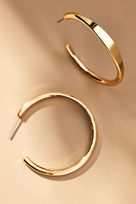 By Anthropologie Thin Rocker Hoop Earrings In Gold