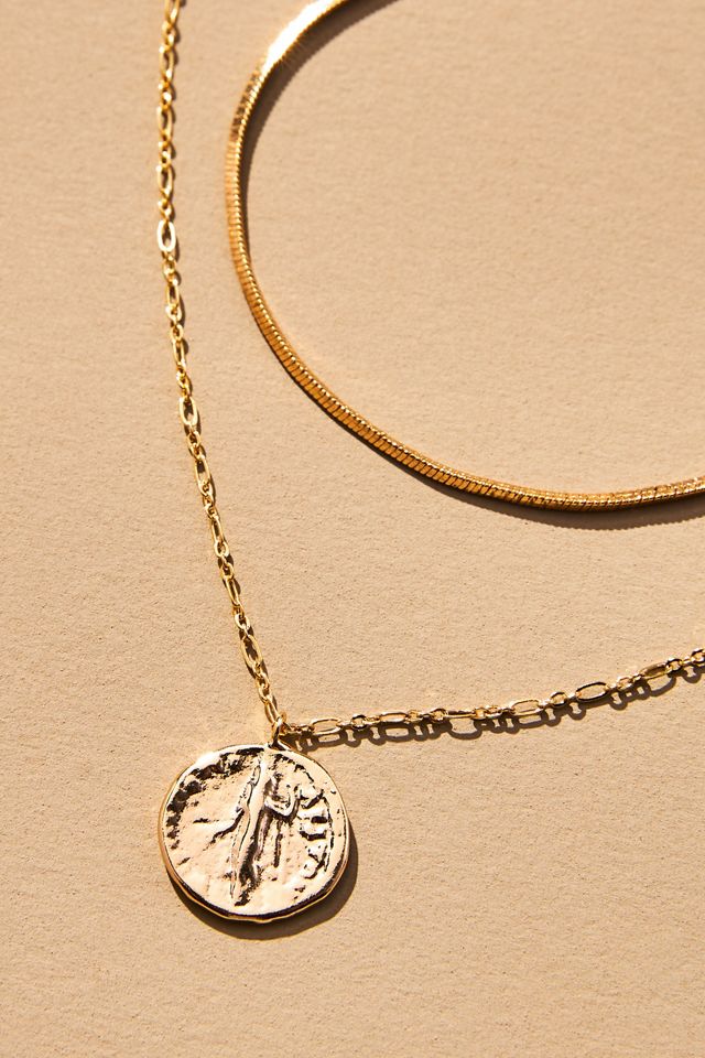 Coin Charm Layered Necklace #3