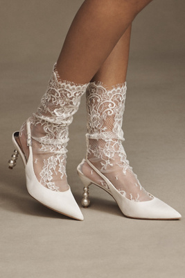 Sara Brosious Elina Lace Socks In White