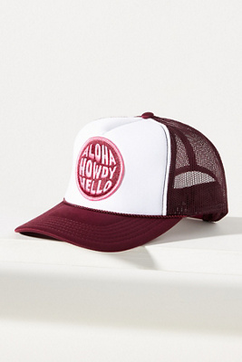 Friday Feelin Aloha Howdy Hello Trucker Hat In Brown