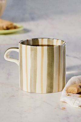 Creative Co-op Daily Stripe Mug In Multi