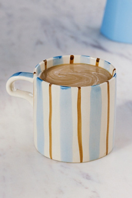 Creative Co-op Daily Stripe Mug In Multi