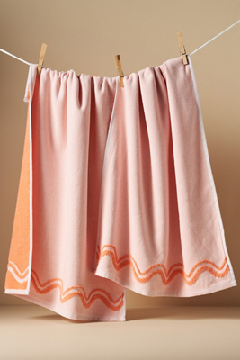 Anthropologie Madeline Terry Dish Towels, Set Of 2 In Pink