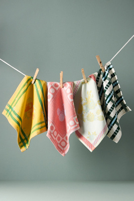 Anthropologie Micaela Jacquard Dishcloths, Set Of 4